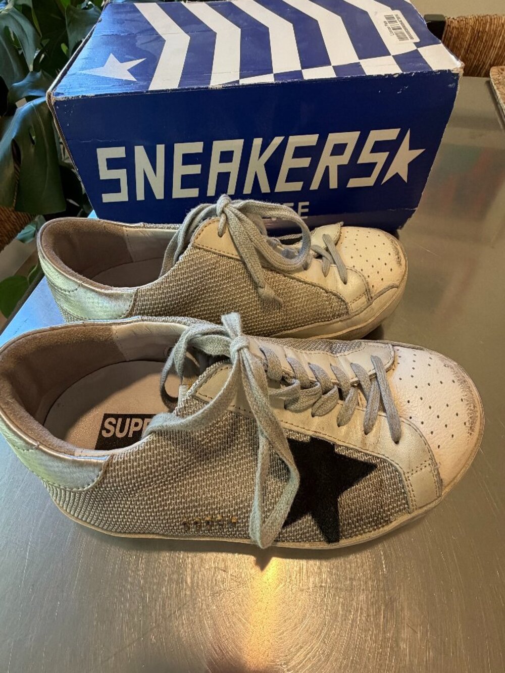 Golden Goose Superstar - Mens - COL C39 - G32MS590 Silver Lurex size 42 | US9